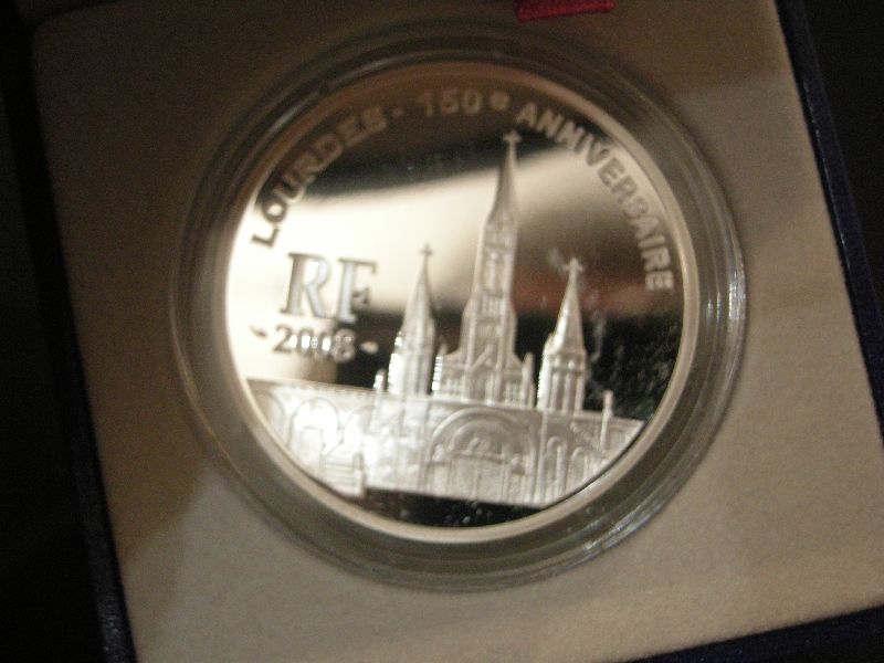 (afbeelding voor) 1,5 Euromunt Zilver Proof LOURDES in cassette 2008